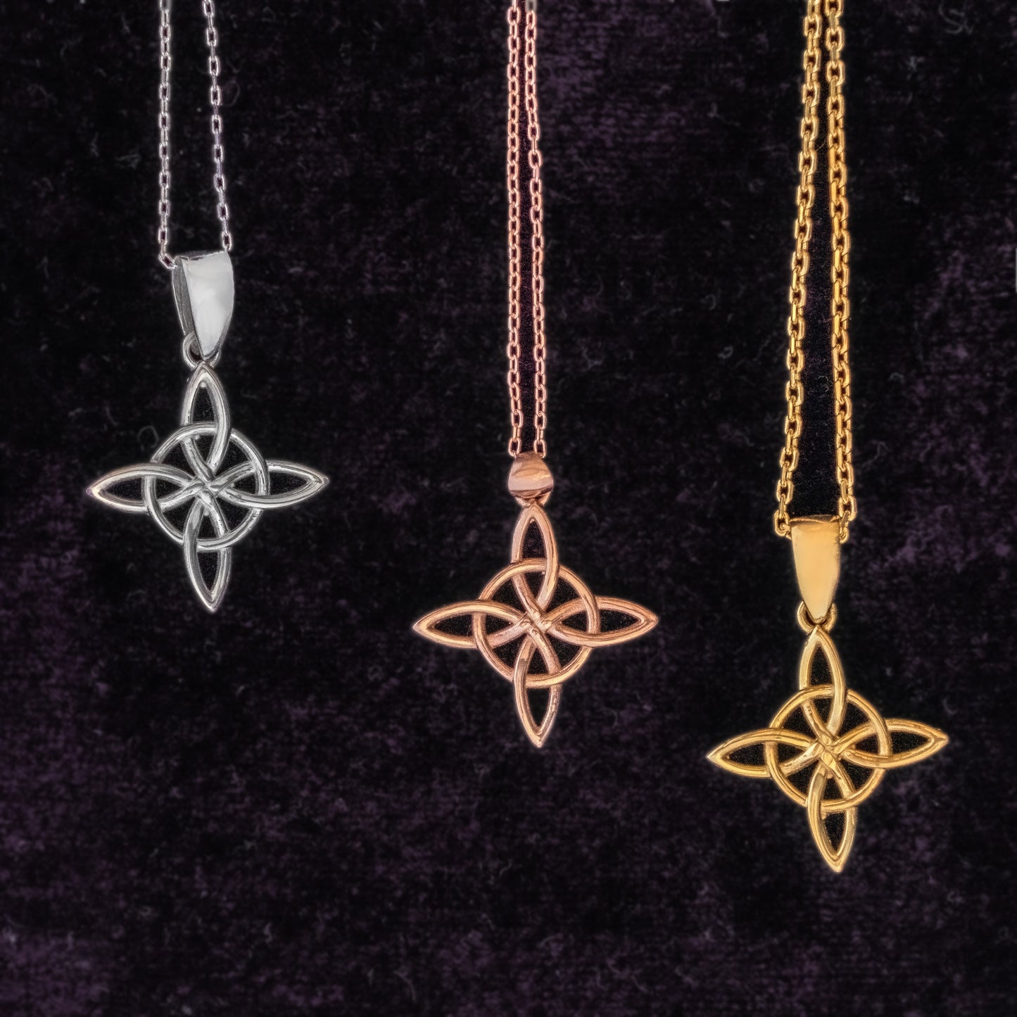 925 Ayar Gümüş Üzeri Altın Kaplama Witch’s Knot El Yapımı Kolye