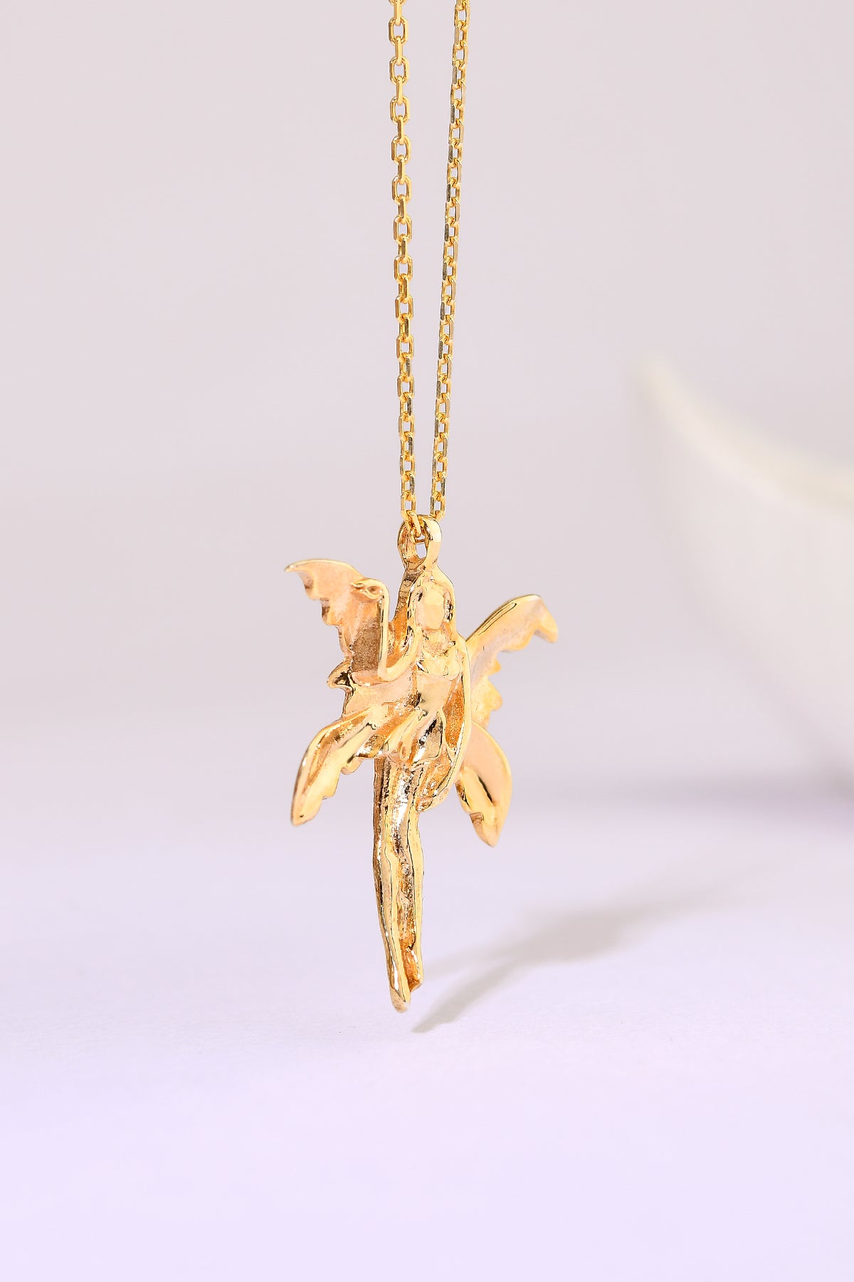 925 Ayar Gümüş Zincirli Altın Kaplama “Fairy Dust” Kolye